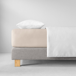 Простыня на резинке 100x200 Estella 200 beige светло-бежевая