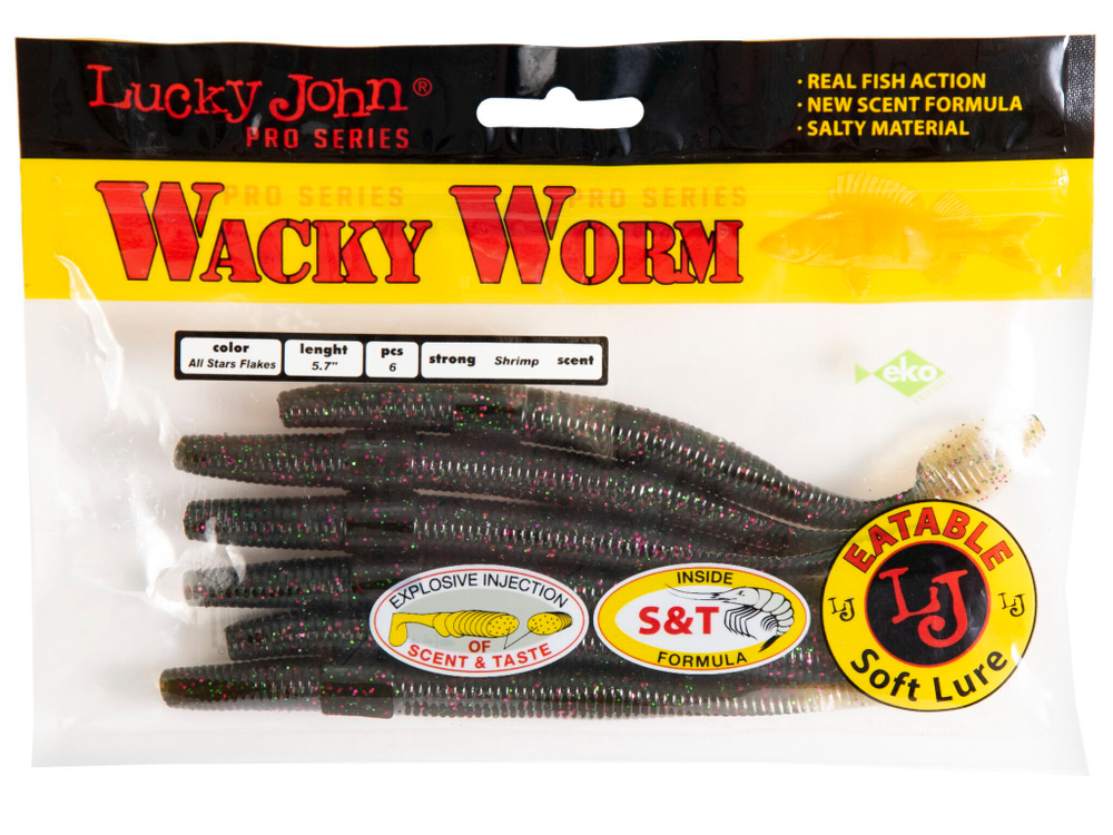 Черви съедобные LJ Pro Series WACKY WORM FAT 5.7in (14.50)/S21 6шт.