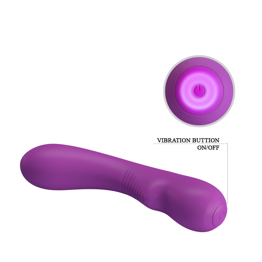 Фиолетовый изогнутый вибратор 19см для точки G Pretty Love G-Spot Vibrator Matt BI-014667-1