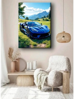 Картина Chevrolet Corvette, для интерьера 30х40см 1шт.