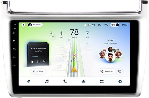 Магнитола для Volkswagen Polo 5 2009-2020 (рамка серебро) - Teyes CC4L монитор 9" IPS, Android 14, Быстрая, Snapdragon 662, CarPlay, 4G SIM-слот