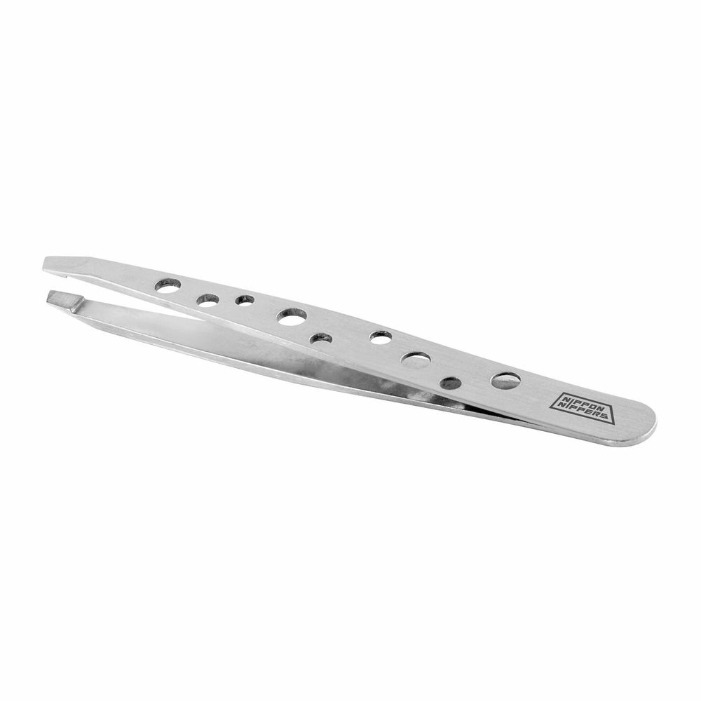 Пинцет Nippon Nippers T-04 для бровей скошенный край 96мм