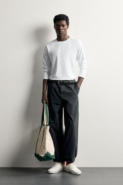 БАЗОВАЯ ФУТБОЛКА СЛИМ-ФИТ С ДЛИННЫМИ РУКАВАМИ — ZARA