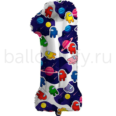 Шар ЦИФРА 1 Космонавтики 32" 81 см