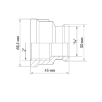 Муфта переходная 2'' - 1 1/4'' вн/вн VRT® никель