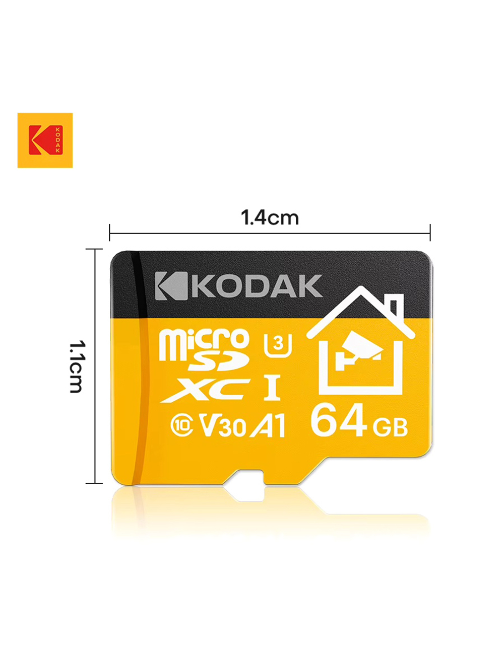 Карта памяти Kodak KI330 64GB microSDXC UHS-I U3 V30 A1, R/W 100/30 МБ/с
