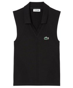 Женское теннисное поло Lacoste Sleeveless Stretch Knit Tennis - black/black