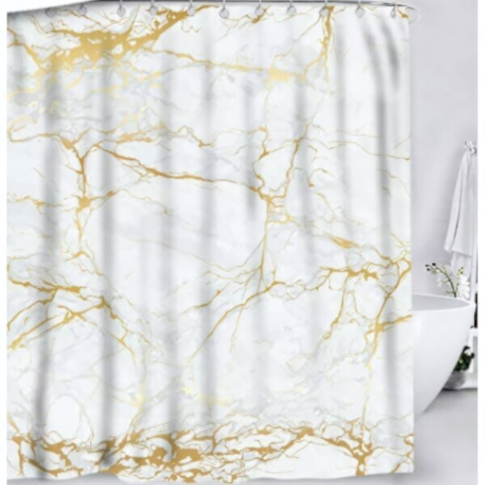 Штора для ванной комнаты ZALEL 180*200 полиэстер с утяжелителем Marble YT-Marble22
