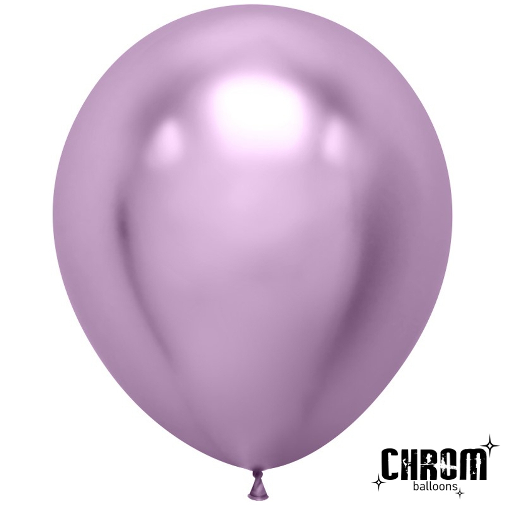 Шар (18''/46 см) Сиреневый, хром, 10 шт.