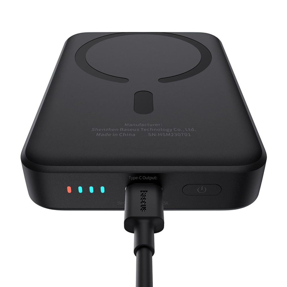 Powerbank с беспроводной зарядкой Baseus Magnetic Mini Air Slim 10000mAh 20W (P10059001113-00) черны