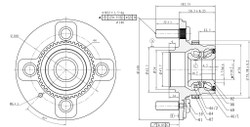 Ступица задняя в сборе L=R HYUNDAI (Accent Tagaz) (ABS) GANZ GIM03027