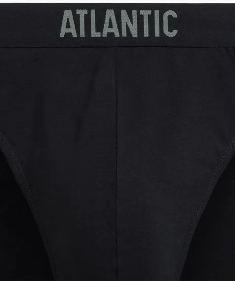 Мужские трусы (3шт) слипы спорт Atlantic 3MP-206, хлопок, черный + черный + светлый хаки