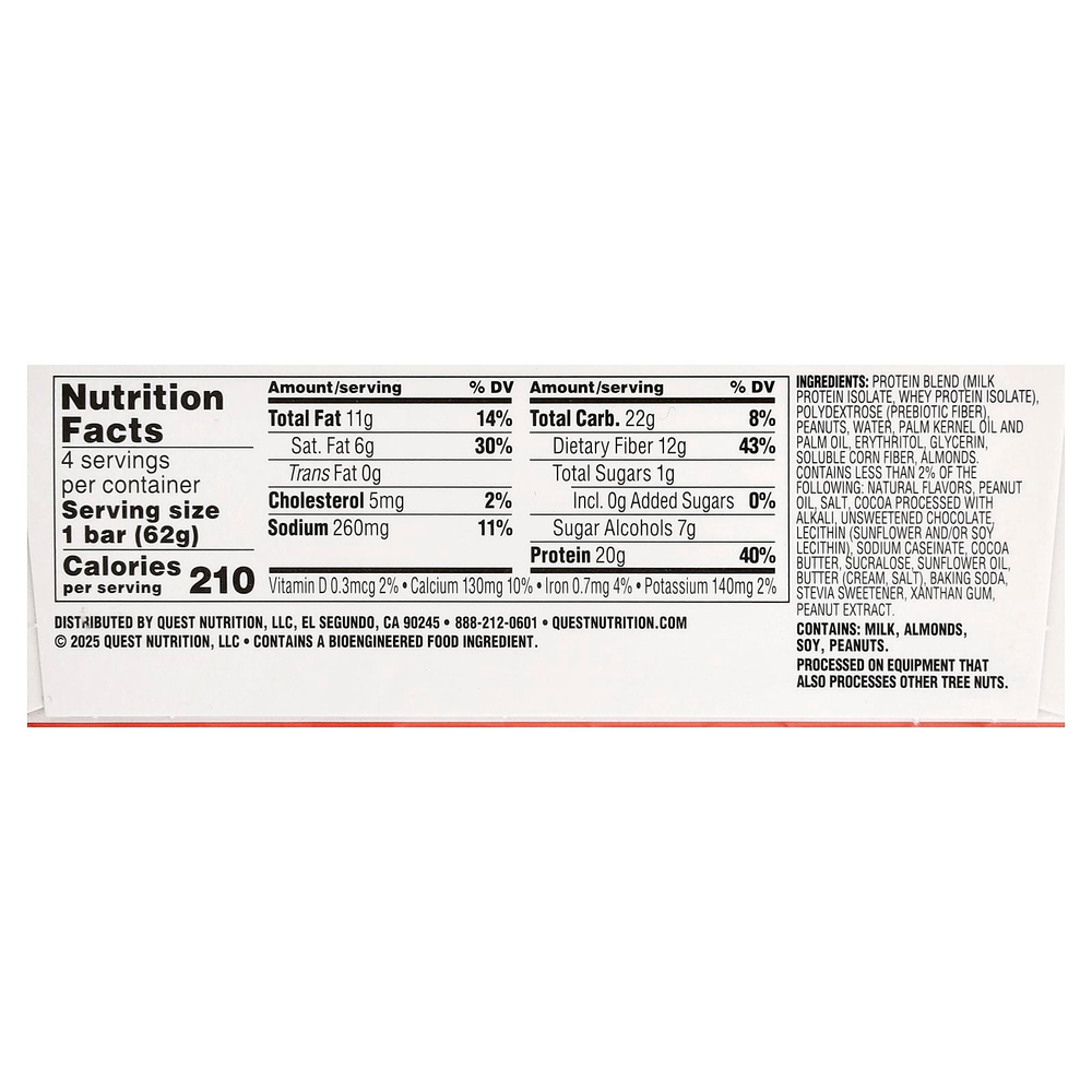 Quest Nutrition, Outty By Nature, протеиновый батончик, 4 батончика по 62 г (2,19 унции)