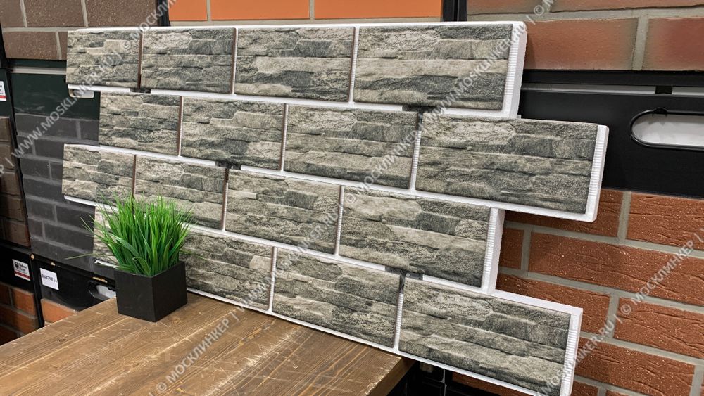 Клинкерная термопанель ППС Beryoza Ceramica Old Town Графит 1025х520 мм