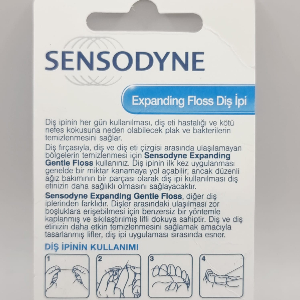 Зубная нить Sensodyne для чувствительных зубов c фторидом и мятным вкусом, 30 м