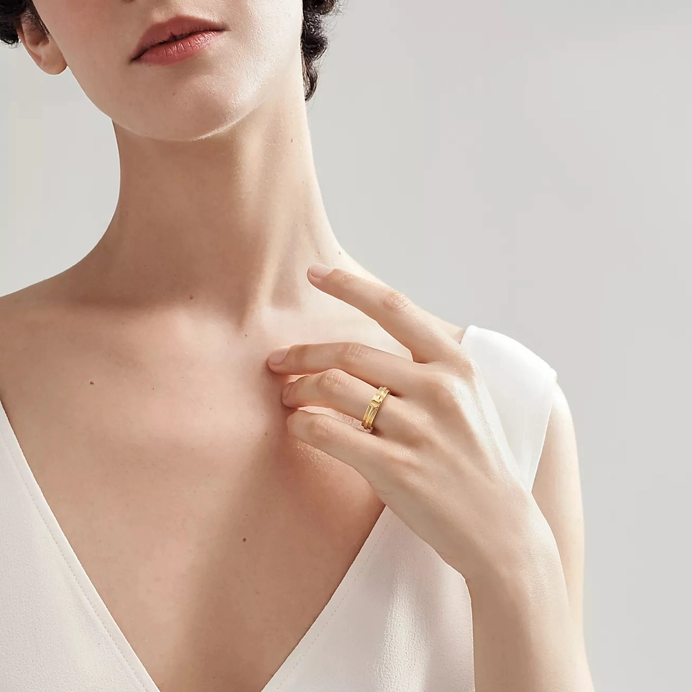 Кольцо из жёлтого золота, Tiffany💠Narrow ring T