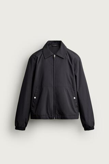 ZARA НЕПРОМОКАЕМАЯ КУРТКА ИЗ ТЕХНИЧЕСКОЙ ТКАНИ, ЧЕРНЫЙ