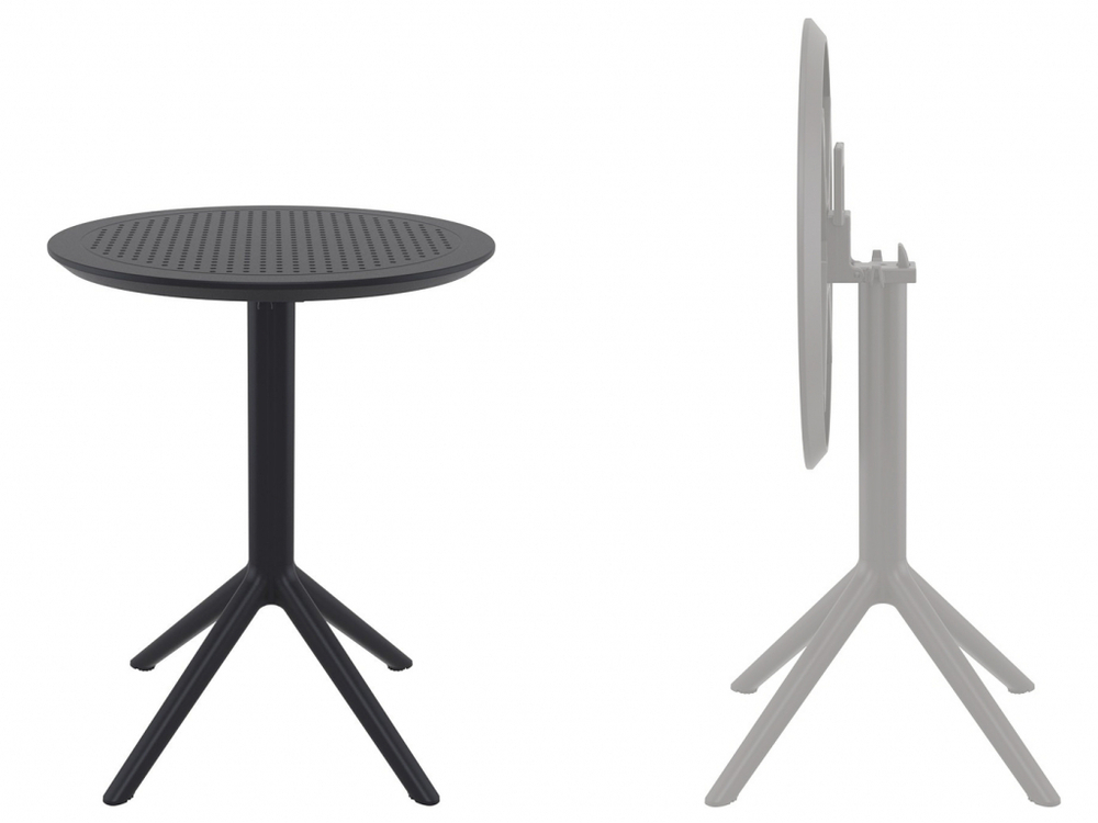 Стол пластиковый складной Siesta Contract Sky Folding Table Ø60, черный