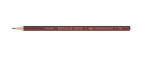 Карандаш чернографитный ТМ (HB) 12 шт, 12Д-1593 серебряно-бордовый Metallic shine, ВКФ MS01-12Д