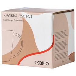 Кружка 350мл Tkano Freak Fruit бежевая с авторским принтом