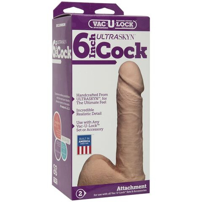 Ультра реалистичная насадка Vac-U-Lock 6 ULTRASKYN Cock - 17,3 см. (Цвет: телесный)
