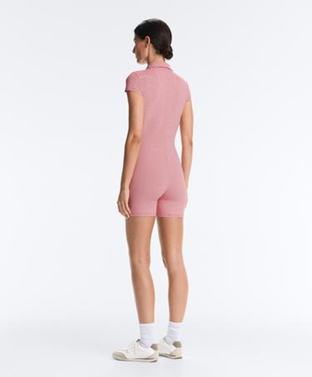 Oysho Короткий комбинезон Comfortlux в полоску, красный