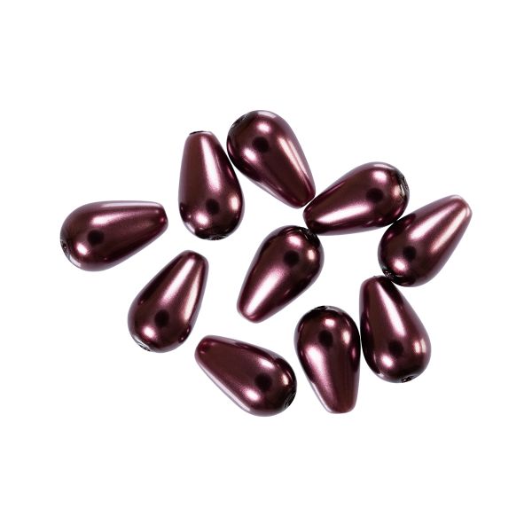 Бусины стекло под жемчуг 10х6 мм, фигурная, 10 шт, св. фиолетовый (lt.burgundy), Preciosa 131-50-011