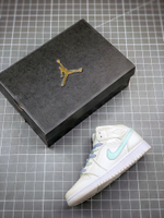 AIR JORDAN 1 MID MULTI-COLOR SWOOSH GS PHANTOM/IGLOO-PURPLE RISE-BLUE TINT