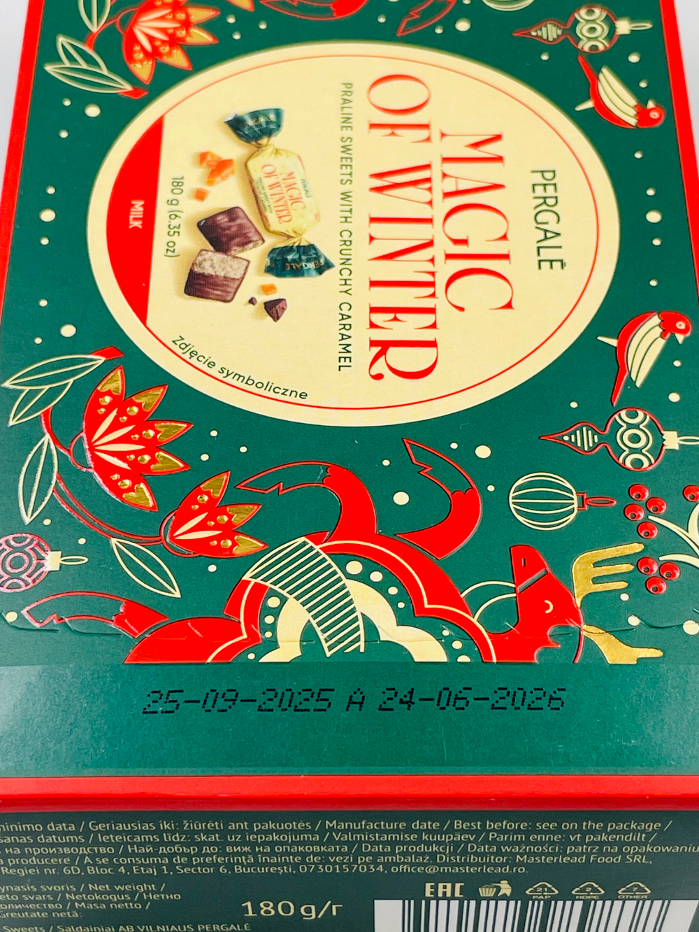 Pergale Конфеты MAGIC OF WINTER с хрустящей карамелью в молочном шоколаде, 180 г