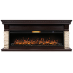 Портал Firelight Michigan 60, камень молочный, шпон темный дуб