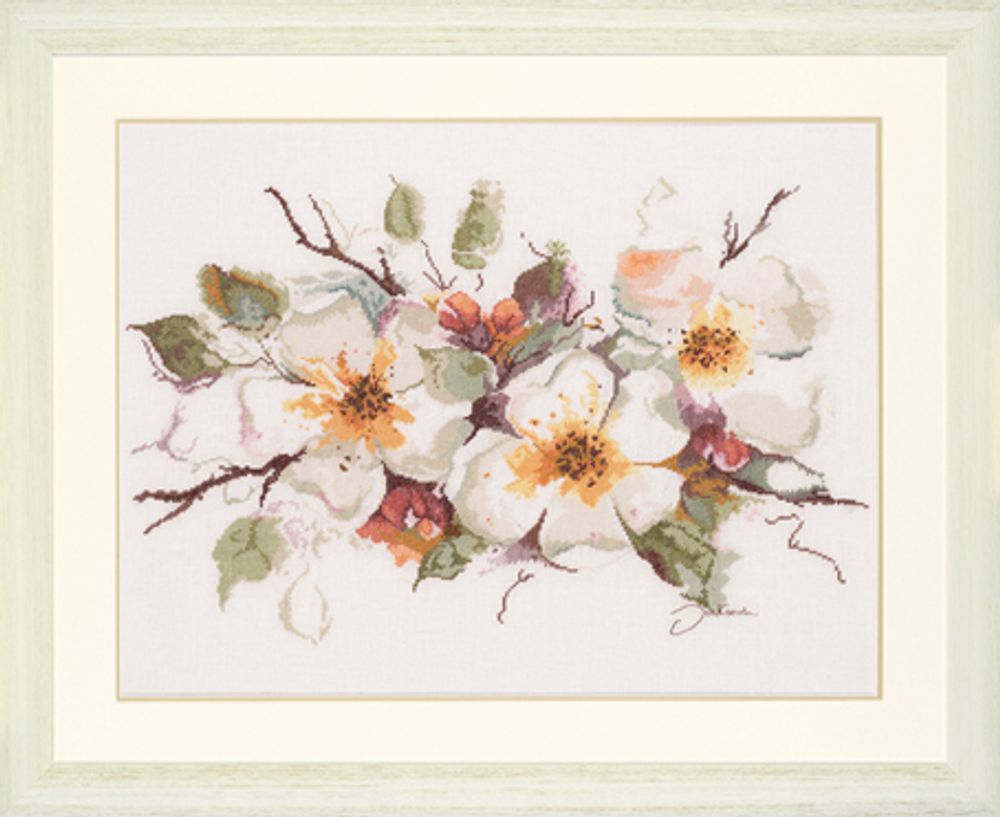 Набор для вышивания нитками Lanarte, Appelblossom, 49х39 см