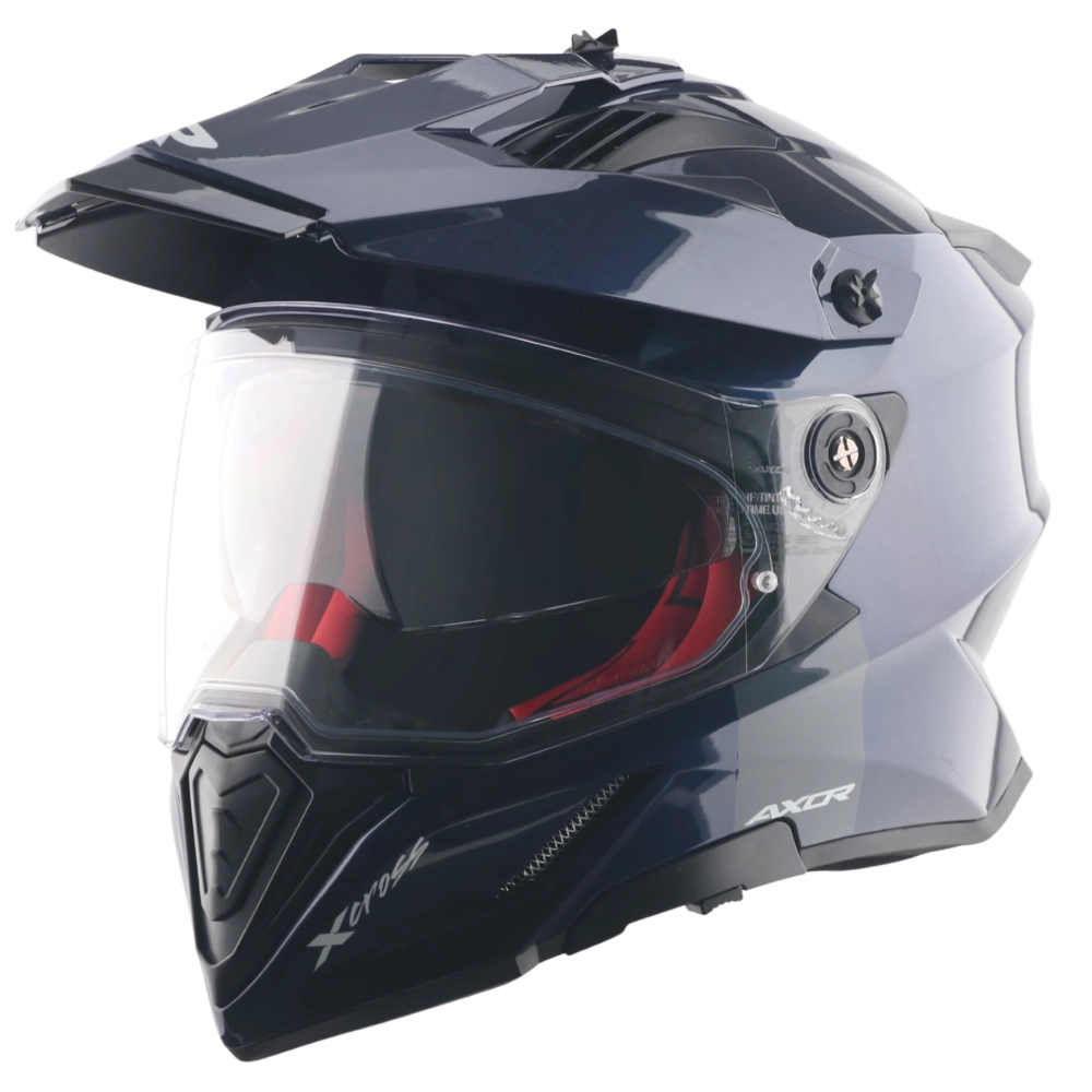 Шлем AXOR X-CROSS DUAL VISOR SC, с визором, цвет синий (L)
