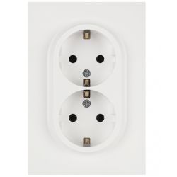 Розетка ЭРА Arktik 16-2104-08 двойная с заземлением 2X2P+E Schuko 16А-250В белый матовый | Эра Arktik