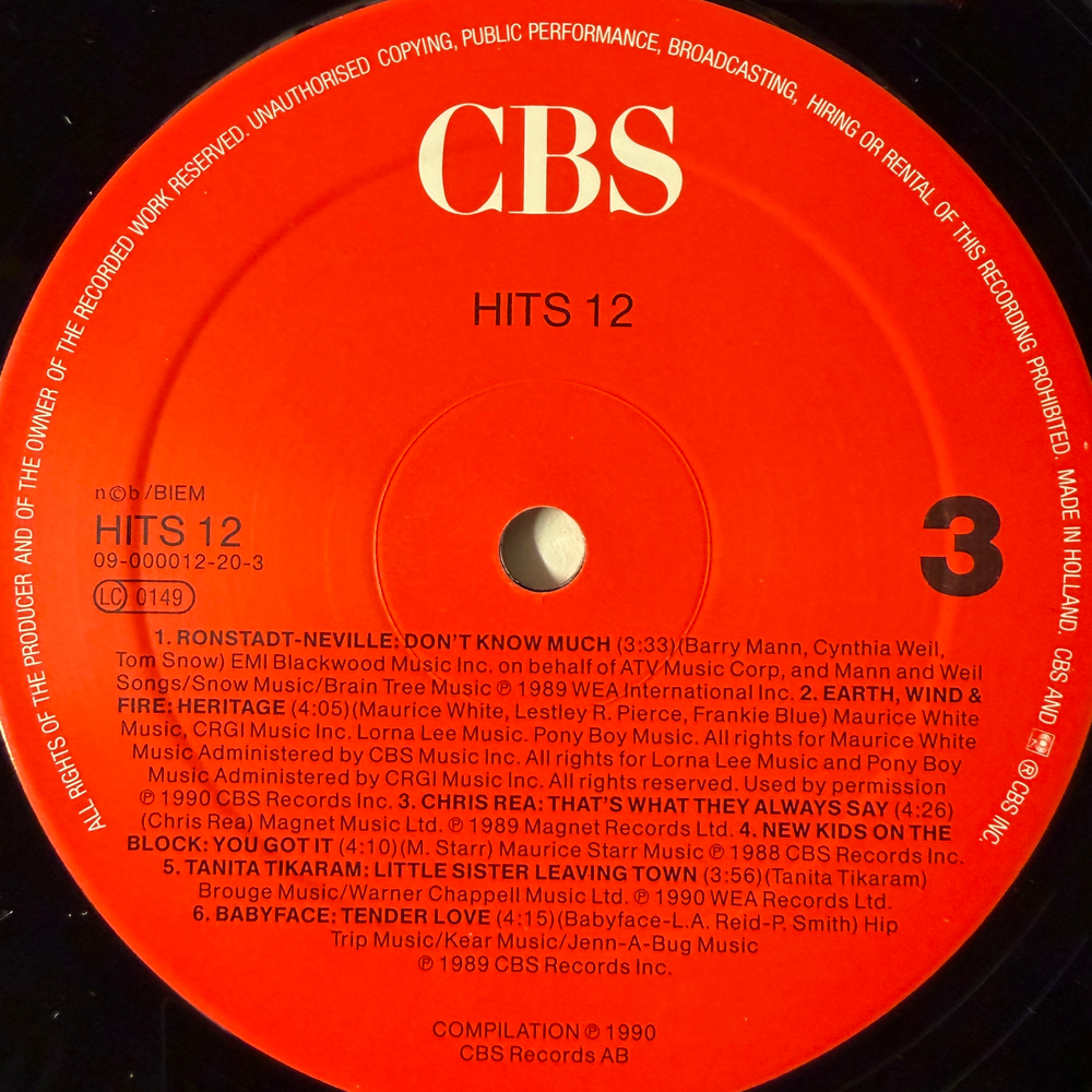 Сборник Hits 12 2LP (Голландия 1990г.)