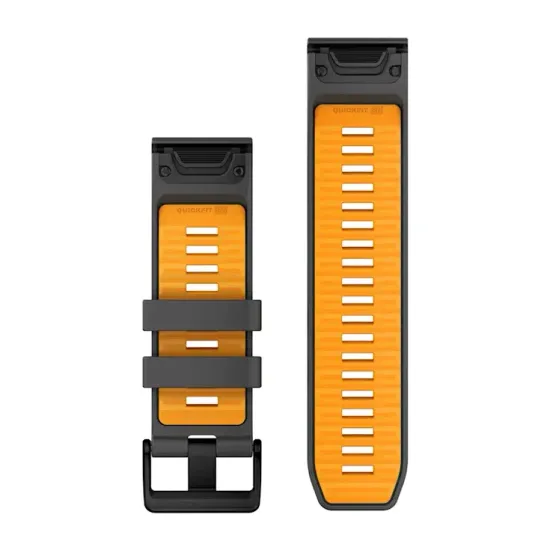 Ремешок Garmin Fenix QuickFit 26 мм, графит-оранжевый силикон 010-13393-05