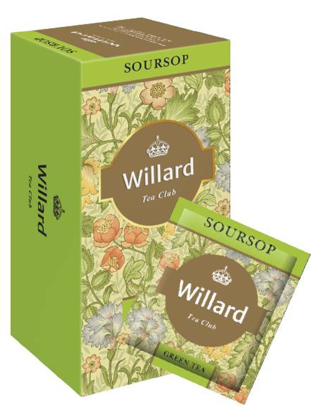 Чай зеленый байховый мелколистовой Soursop ТМ Willard 25*1,5г конверт 1*17