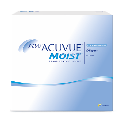 1-DAY ACUVUE MOIST for ASTIGMATISM with LACREON (90 линз) -0,5