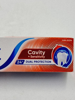 Зубная паста Sensodyne Cavity+Sensitivity для чувствительных зубов с фтором (1450 ppm), 75 мл