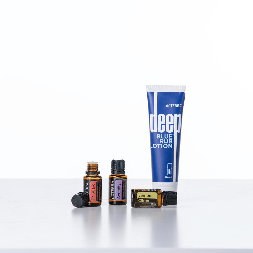 Набор эфирных масел и крем Дип Блю doTERRA «Простые решения», 3x15 мл + 120 мл.