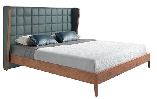 Кровать 7148/CP2305-B Angel Cerda из экокожи темно-зеленого цвета