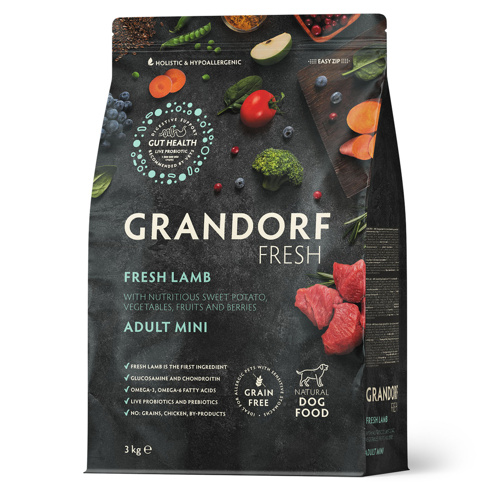 Сухой корм GRANDORF FRESH для собак мелких пород Свежее мясо ягненка с бататом