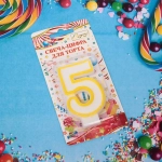 Свеча для торта Цифра Радость «5» 6*4 см, желтый