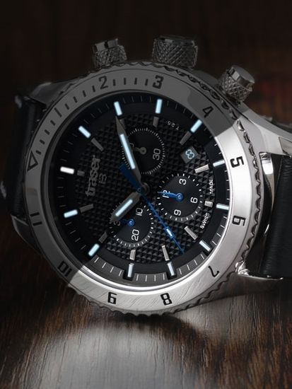 Мужские швейцарские часы Traser T5 Master Chronograph 106973 (кожа)