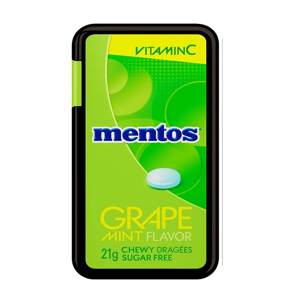 Драже Mentos Mint-Grape (Ментос Мята-Виноград без сахара) 17,5г (12)  Китай