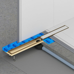 Душевой лоток Timo Drain System 90 DS230209/17 с решеткой Золото матовое / под плитку