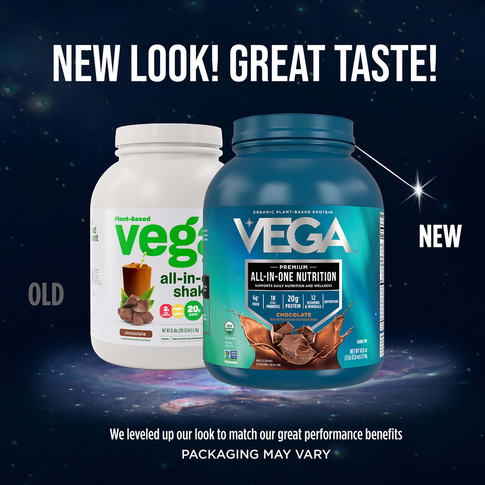 Vega, органический растительный протеин, комплекс премиального качества, со вкусом шоколада, 1,7 кг (3 фунта 13,8 унции)