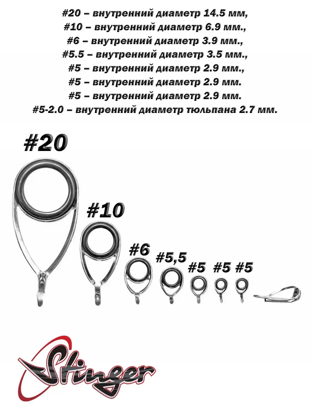 Набор колец для удилища Stinger Guide Set SACC-KLH-01