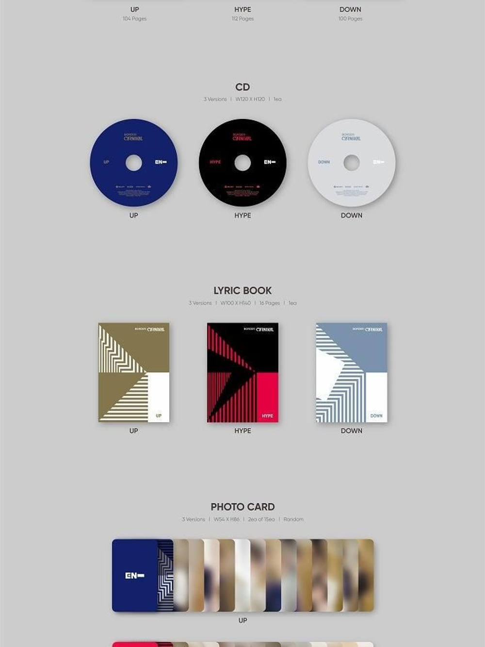 Альбом Enhypen - Border : Carnival 2nd Mini Album 3 Version SET