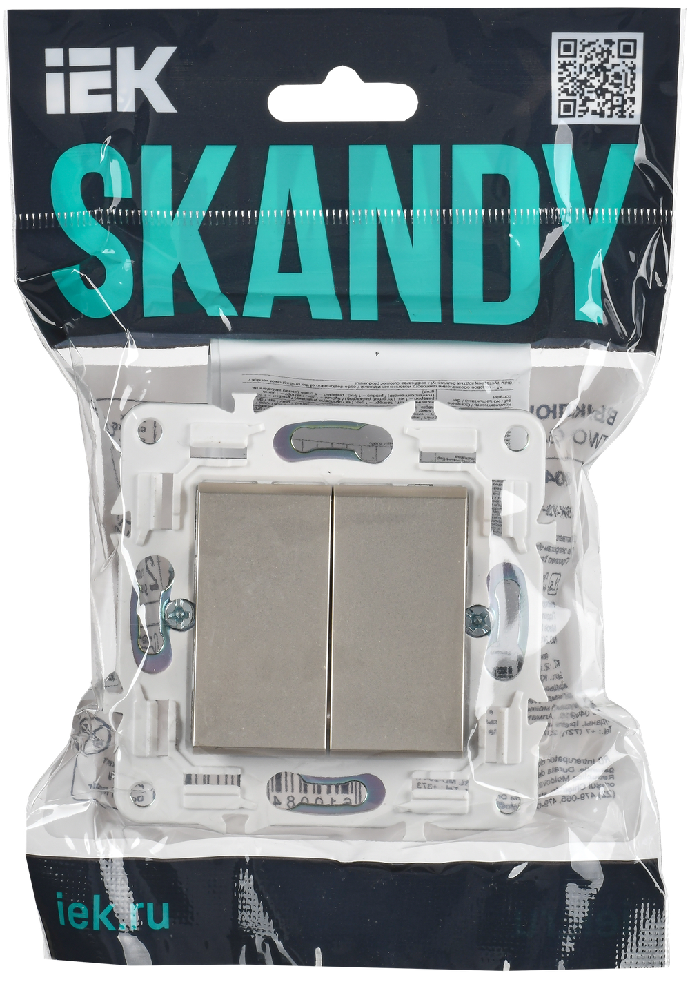 SKANDY Выключатель 2-клавишный 10А SK-V04Sh шампань IEK