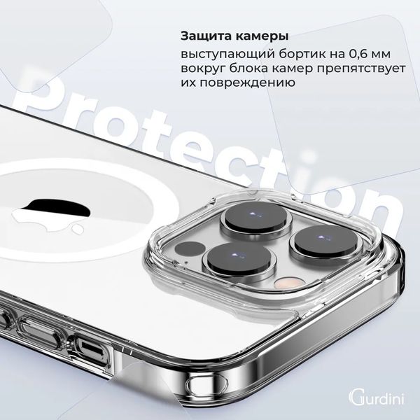 Чехол силиконовый Gurdini Alba Series для iPhone 16 Pro Прозрачный